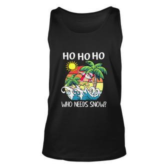 Christmas In July Funny Santa Surfing Summer Beach Unisex Tank Top - Monsterry UK