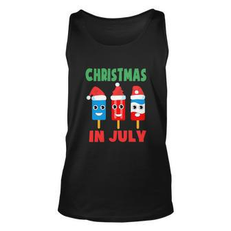 Christmas In July Ice Pops In Santa Hat Kids Cute Graphic Design Printed Casual Daily Basic Unisex Tank Top - Thegiftio UK