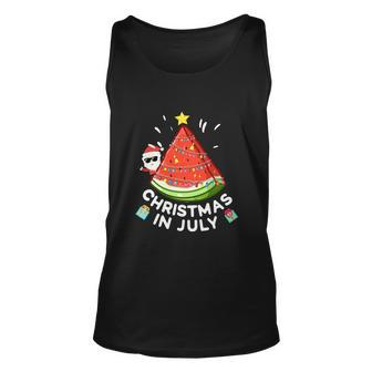 Christmas In July Watermelon Funny Santa Summer Unisex Tank Top - Monsterry CA