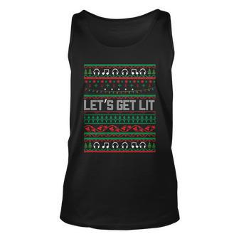 Christmas Lets Get Lit Ugly Christmas Sweater Graphic Design Printed Casual Daily Basic Unisex Tank Top - Thegiftio UK