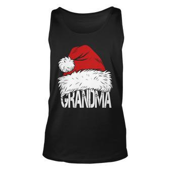 Christmas Santa Hat Grandma Tshirt Unisex Tank Top - Monsterry