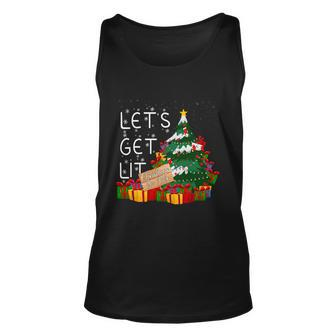 Christmas Tree Mid Years Lets Get Lit Christmas In July Gift Unisex Tank Top - Thegiftio UK