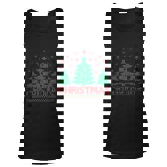 Christmas Tree Ugly Christmas Sweater Graphic Design Printed Casual Daily Basic Unisex Tank Top - Thegiftio