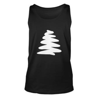 Christmas Trendy Drawing Tree Artistic Unisex Tank Top - Monsterry