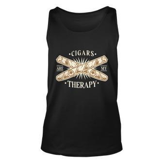 Cigars Are My Therapy Tshirt Unisex Tank Top - Monsterry