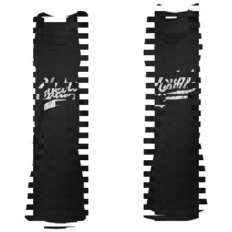 Cleveland Oh Vintage Baseball Sports Script Unisex Tank Top - Thegiftio