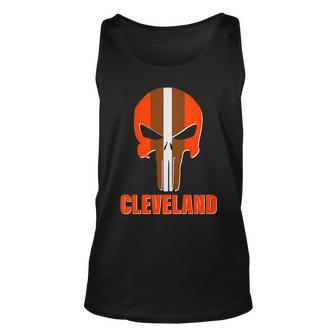 Cleveland Skull Football Tshirt Unisex Tank Top - Monsterry CA