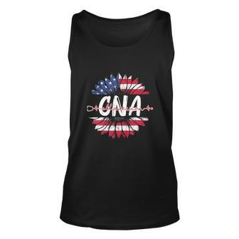 Cna Life American Flag Sunflower Funny 4Th Of July Unisex Tank Top - Monsterry UK