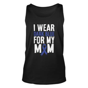 Colon Cancer I Wear Dark Blue For Mom Colon Cancer Support Graphic Design Printed Casual Daily Basic Unisex Tank Top - Thegiftio UK