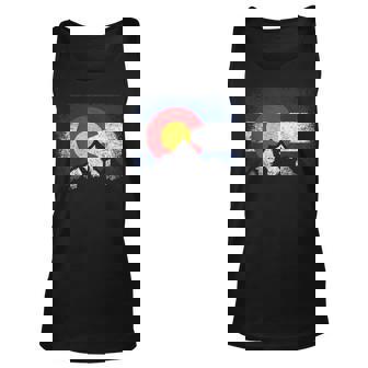 Colorado Flag Mountain Ski Winter Gift Hiker Hiking Camping Men Women Tank Top Graphic Print Unisex - Thegiftio
