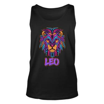 Colorful Abstract Lion Leo Zodiac Unisex Tank Top - Monsterry AU