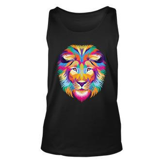 Colorful Abstract Lion Unisex Tank Top - Monsterry UK