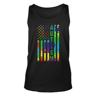 Colorful Autism Puzzle Flag Tshirt Unisex Tank Top - Monsterry CA