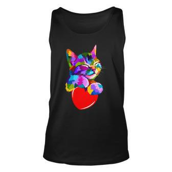 Colorful Cat Full Of Love Kitten Lovers Unisex Tank Top - Monsterry AU