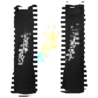 Colorful Giraffe Graphic Design Printed Casual Daily Basic Unisex Tank Top - Thegiftio