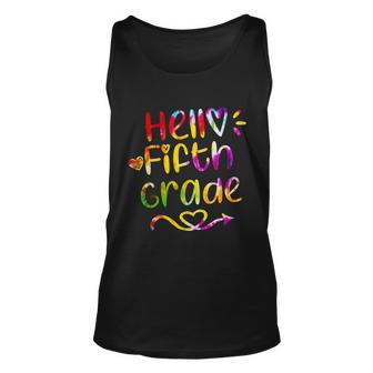 Colorful Hello Fifth Grade Unisex Tank Top - Monsterry