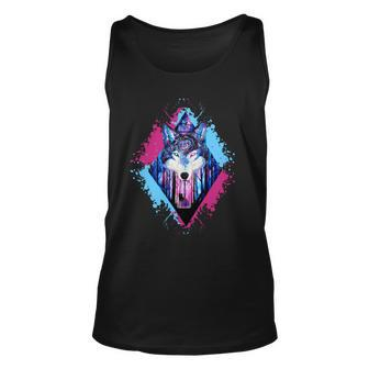 Colorful Wolf Painting Wolves Lover Unisex Tank Top - Monsterry AU