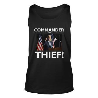 Commander And Thief Joe Biden Unisex Tank Top - Monsterry