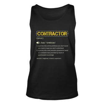 Contractor Definition Construction Funny Handyman Graphic Design Printed Casual Daily Basic Unisex Tank Top - Thegiftio UK