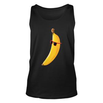 Cool Banana Wearing Sunglasses Funny Fruit Eyewear Gift Cool Gift Unisex Tank Top - Monsterry