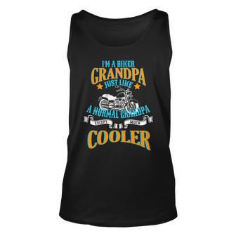 Cool Biker Grandpa Tshirt Unisex Tank Top - Monsterry