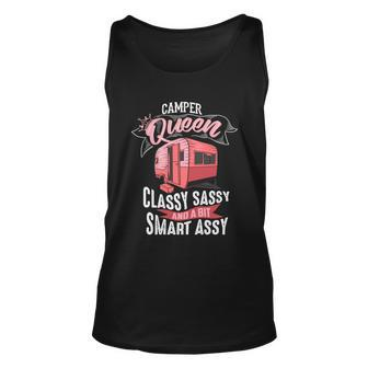 Cool Camper Queen Classy Sassy Smart Assy Funny Camping Gift Unisex Tank Top - Monsterry