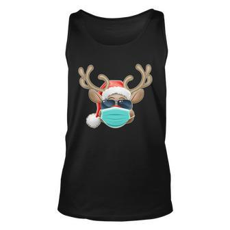 Cool Christmas Rudolph Red Nose Reindeer Mask 2020 Quarantined Graphic Design Printed Casual Daily Basic Unisex Tank Top - Thegiftio UK
