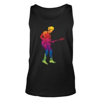Cool Colorful Music Guitar Guy Unisex Tank Top - Monsterry DE
