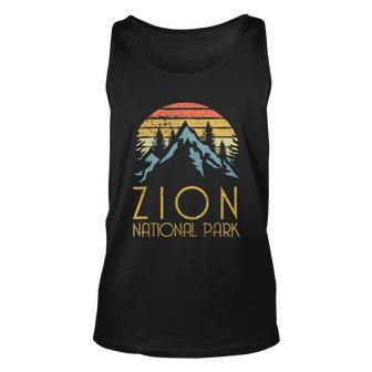 Cool Gift Vintage Retro Zion National Park Utah Gift Tshirt Unisex Tank Top - Monsterry AU