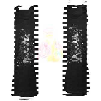 Cool Santa Police Officer Giving Gift On Xmas Men Women Tank Top Graphic Print Unisex - Thegiftio