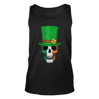 Cool St Patricks Day Irish Skull Tshirt Unisex Tank Top - Monsterry