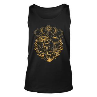 Cool Vintage Mushrooms And Moon Phases Tshirt Unisex Tank Top - Monsterry