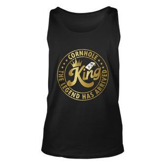 Cornhole King The Legend Has Arrived Funny Cornhole Play Funny Gift Unisex Tank Top - Monsterry UK