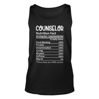 Counselor Nutrition Facts Counseling Guidance Funny V2 Unisex Tank Top - Seseable