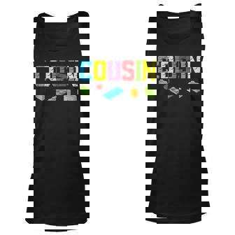 Cousin Master Builder Building Bricks Blocks Family Set Men Men Women Tank Top Graphic Print Unisex - Thegiftio