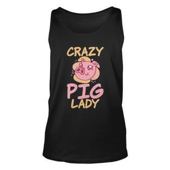 Crazy Pig Lady Pig Owner Pig Farmer Pig Mom Gift Graphic Design Printed Casual Daily Basic Unisex Tank Top - Thegiftio UK