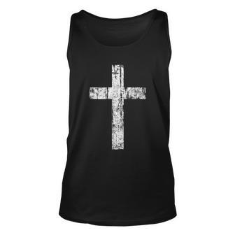 Cross Distressed Style Inspirational Christian Faith Unisex Tank Top - Monsterry CA