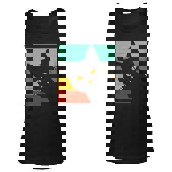 Cute Black Cat Vintage Retro Style Bombay Cat Lovers Unisex Tank Top - Thegiftio