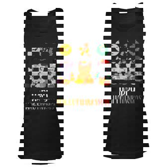 Cute Cat Halloween Christmas Happy Hallothanksmas 3 Kittens Sweatshirt Men Women Tank Top Graphic Print Unisex - Thegiftio