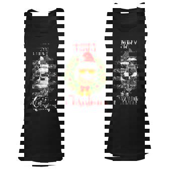 Cute Christmas Pug Mom Dog Lover Paw Merry Xmas Santa Hat Unisex Tank Top - Thegiftio