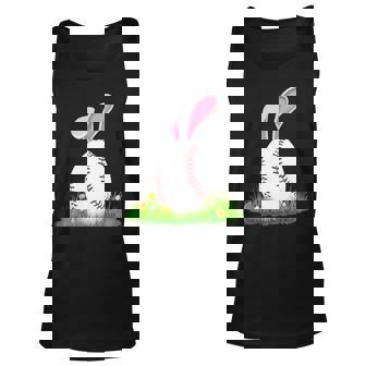 Cute Easter Baseball Bunny Ears Egg Unisex Tank Top - Thegiftio UK