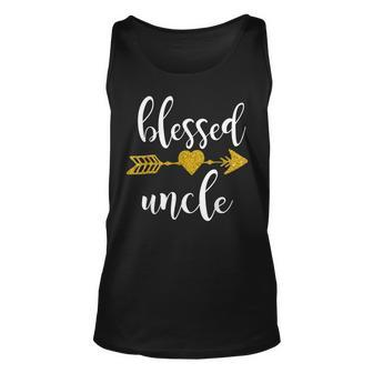 Cute Gold Arrow Blessed Uncle Funny Thanksgiving Day Gifts Men Women Tank Top Graphic Print Unisex - Thegiftio UK