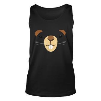 Cute Groundhog Face Unisex Tank Top - Monsterry