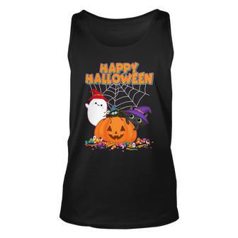 Cute Happy Halloween Friends V2 Unisex Tank Top - Thegiftio UK