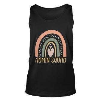 Cute Heart Rainbow Admin Squad Administrative Assistant Gift Unisex Tank Top - Monsterry