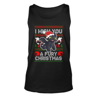 Cute I Wish You A Fury Christmas Ugly Christmas Sweater Unisex Tank Top - Thegiftio UK