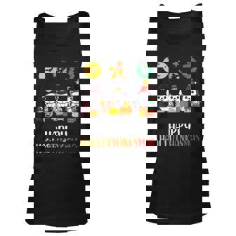 Cute Kitten Halloween Cat Christmas Happy Hallothanksmas Cat Men Women Tank Top Graphic Print Unisex - Thegiftio