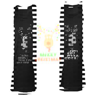 Cute Merry Christmas Reindeer Unisex Tank Top - Thegiftio