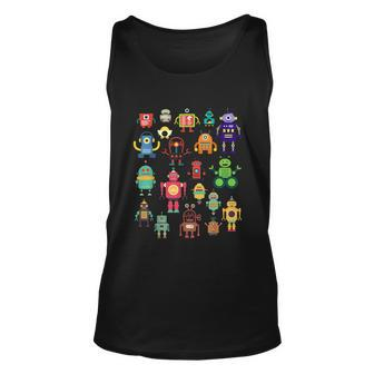 Cute Retro Colorful Robot Collection Graphic Design Printed Casual Daily Basic Unisex Tank Top - Thegiftio UK