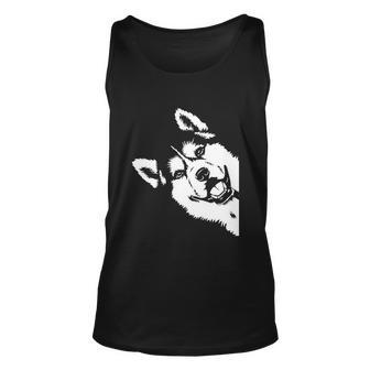 Cute Siberian Husky Dog Face Pup Pet Puppy Lover Dad Mom Gift Unisex Tank Top - Monsterry UK